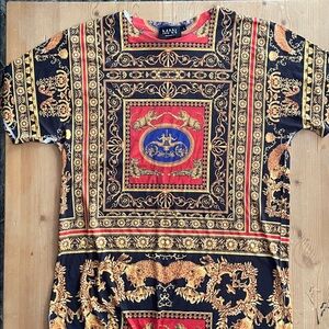 BooHooMAN Baroque Print Shirt Multicolour Urban Grunge European Streetwear Indie